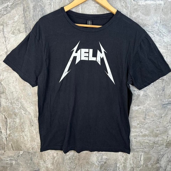 Other - Black Metallica Helm Band T-Shirt 80 Years‎ Vintage Mens Large #metallica